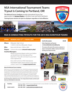 NSA International Tournament Teams Tryout Is Coming to Portland, OR!