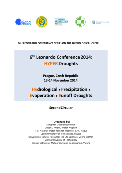   6  Leonardo Conference 2014:   Droughts 