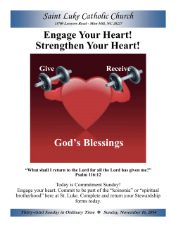 God’s Blessings Engage Your Heart! Strengthen Your Heart! Saint Luke Catholic Church