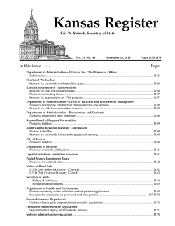 Kansas Register In this issue . . . Page