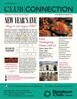 NEW YEAR’S EVE Ring in 2015 at your Club!