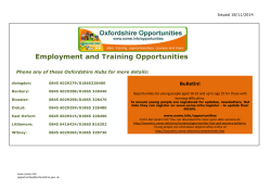 Employment and Training Opportunities  Bulletin!