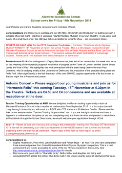 Allestree Woodlands School School news for Friday 14th November 2014