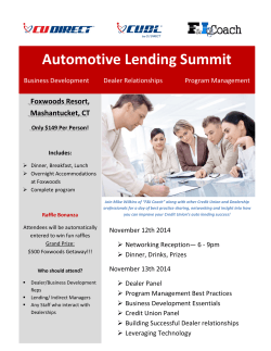 Automotive Lending Summit Foxwoods Resort, Mashantucket, CT Business Development