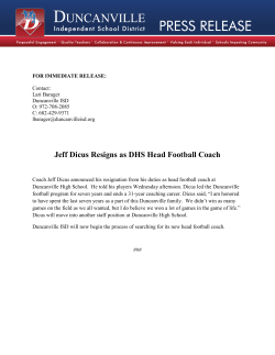 Jeff Dicus Resigns as DHS Head Football Coach