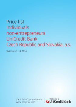 Price list Individuals non-entrepreneurs UniCredit Bank