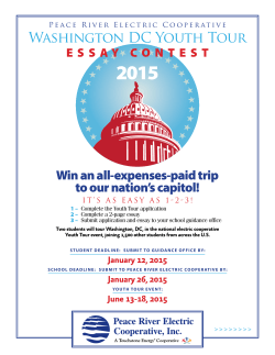 2015 Washington DC youth tour Win an all-expenses-paid trip to our nation’s capitol!