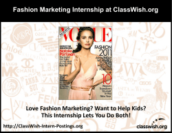 Fashion Marketing Internship at ClassWish.org  This Internship Lets You Do Both!