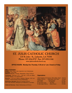 ST. JULES CATHOLIC CHURCH Phone: 337-234-2727  Fax: 337-232-1544