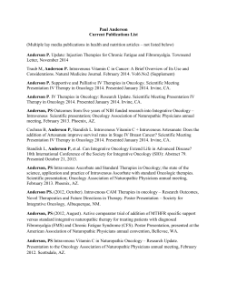 Paul Anderson Current Publications List Anderson P.