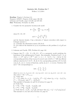 Statistics 581, Problem Set 7 Wellner; 11/5/2014 Reading: Chapter 3, Sections 2-4;
