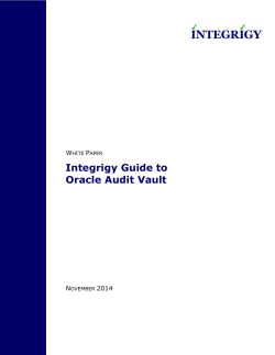 Integrigy Guide to Oracle Audit Vault W