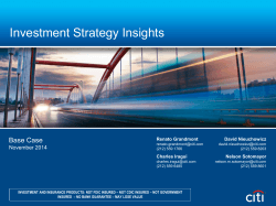 Investment Strategy Insights Base Case November 2014 Renato Grandmont