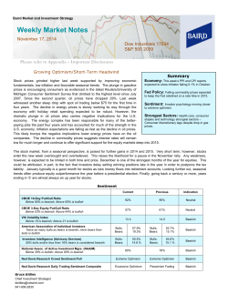 Weekly Market Notes Please refer to Appendix – Important Disclosures