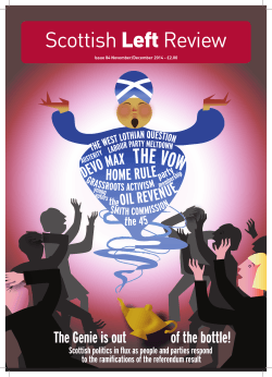 Scottish Left Review 1 Issue 84 November/December 2014 - £2.00