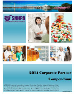 2014 Corporate Partner Compendium
