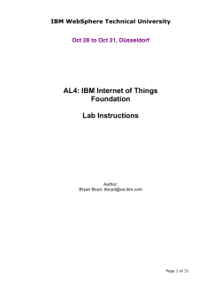 AL4: IBM Internet of Things Foundation Lab Instructions