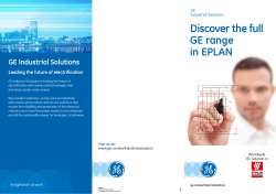 Discover the full GE range in EPLAN GE Industrial Solutions