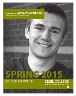 SPRING 2015 CECIL www.my.cecil.edu COURSE SCHEDULE