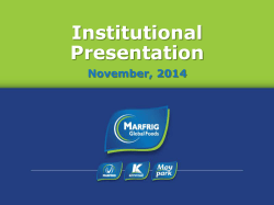 Institutional Presentation November, 2014