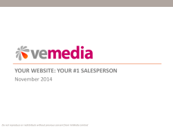 YOUR WEBSITE: YOUR #1 SALESPERSON November 2014