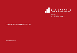 COMPANY PRESENTATION  November 2014