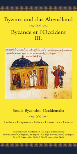 Byzanz und das Abendland Byzance et l’Occident III. Studia Byzantino-Occidentalia