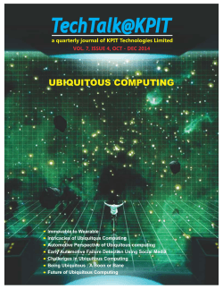 UBIQUITOUS COMPUTING VOL. 7, ISSUE 4, OCT - DEC 2014
