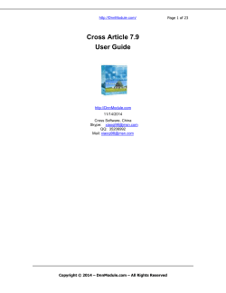 Cross Article 7.9 User Guide  Page 1 of 23