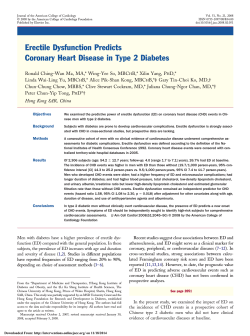 Erectile Dysfunction Predicts Coronary Heart Disease in Type 2 Diabetes