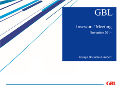 GBL Investors’ Meeting November 2014 Groupe Bruxelles Lambert