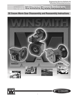 SE Encore Speed Reducers Engineering Service Bulletin 16 Integral
