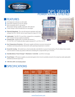 DPS SERIES POWER SOURCE UTILITIES FEATURES SPECIFICATIONS