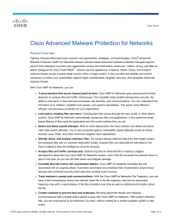 Cisco Advanced Malware Protection for Networks Product Overview