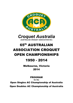 Croquet Australia 65 AUSTRALIAN ASSOCIATION CROQUET