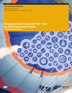 Employee Central and SAP ERP: Side- by-Side Deployment Model Administration Guide