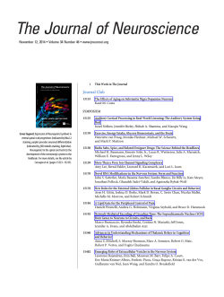 The Journal of Neuroscience Journal Club SYMPOSIUM