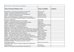 EM courses with only one applicant Name of Erasmus Mundus Course Comment