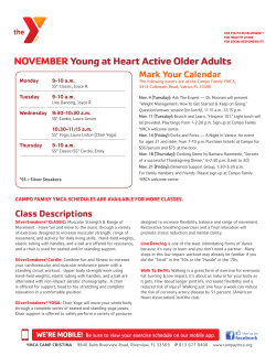 NOVEMBER Young at Heart Active Older Adults Mark Your Calendar Monday