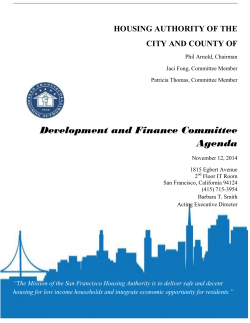 Development and Finance Committee Agenda HOUSING AUTHORITY OF THE CITY AND COUNTY OF