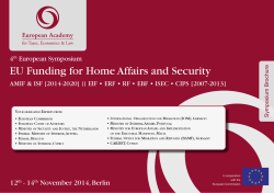 EU Funding for Home Affairs and Security 12 - 14 November 2014, Berlin