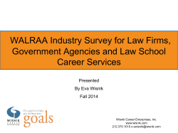 WALRAA Industry Survey for Law Firms, Government Agencies and Law School