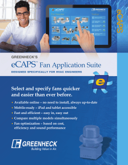 eCAPS  Fan Application Suite Select and specify fans quicker