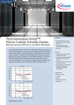 Third Generation thinQ!™ Silicon Carbide Schottky Diodes Product Brief