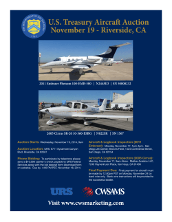 U.S. Treasury Aircraft Auction November 19 - Riverside, CA