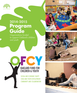 Program Guide 2014-2015 OAKLAND FUND FOR
