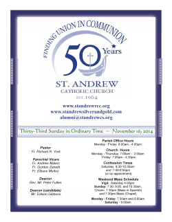 2014 Thirty-Third Sunday in Ordinary Time  ~  November 16, www.standrewrcc.org
