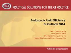 Endoscopic Unit Efficiency GI Outlook 2014