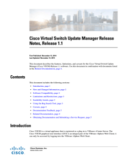 Cisco Virtual Switch Update Manager Release Notes, Release 1.1
