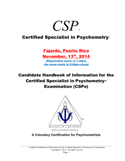 CSP  Certified Specialist in Psychometry